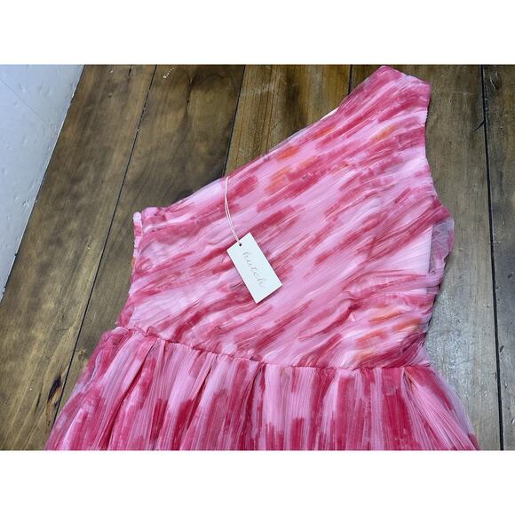 Hutch - Savvy Pink Blurred Berry Floral Tulle One Shoulder Dress Size 6 NWT - Picture 4 of 14
